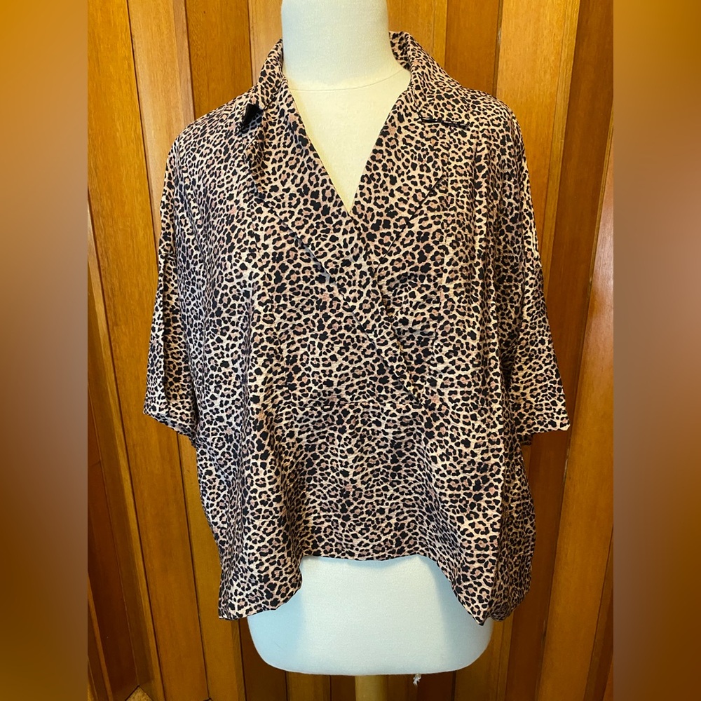 ANTHROPOLOGIE Leopard Print Blouse
